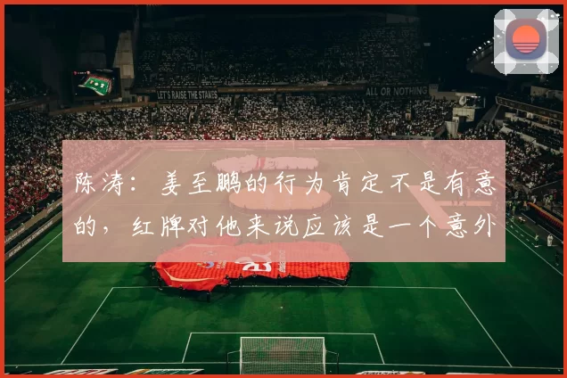 陈涛：姜至鹏的行为肯定不是有意的，红牌对他来说应该是一个意外